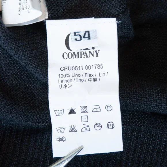 CP Company Gray Linen V-Neck Sweater Large - Picture 4 of 4